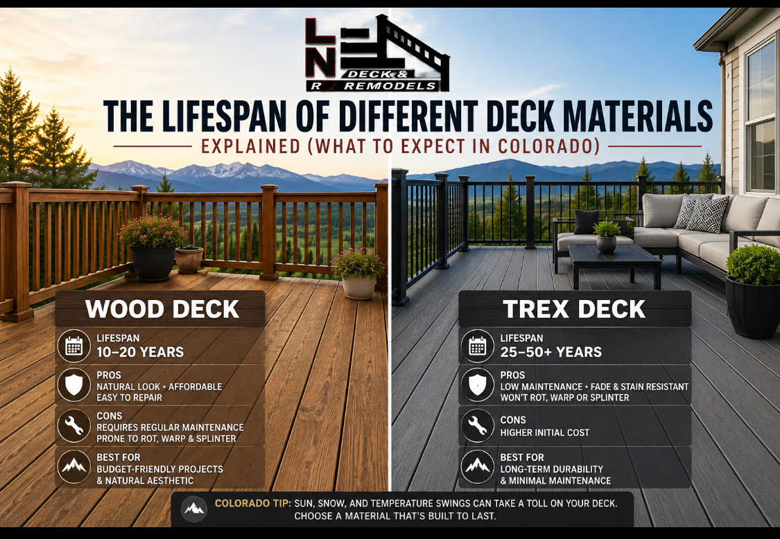 The Lifespan of Different Deck Materials Explained (What to Expect in Colorado)